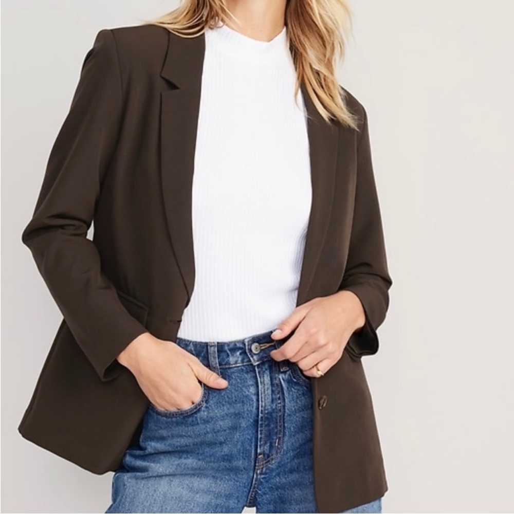 Old Navy Taylor Relaxed Suit Blazer - Coffee Grounds